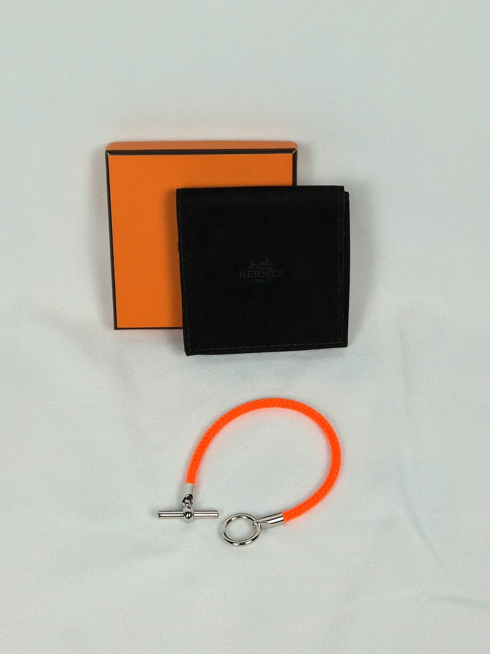 Hermès Unisex Glenan Bracelet T5 XL Tangerine Orange 7.25